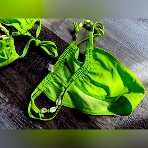 Green Shell-Embellished Bikini - Picture 7 of 7